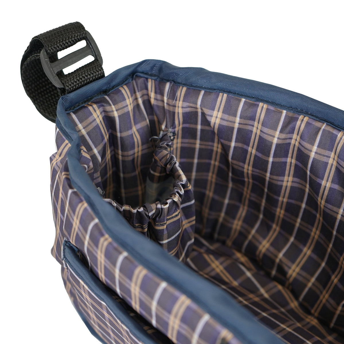 Pet Stroller Caddy Bag - Blue Tartan - Like New
