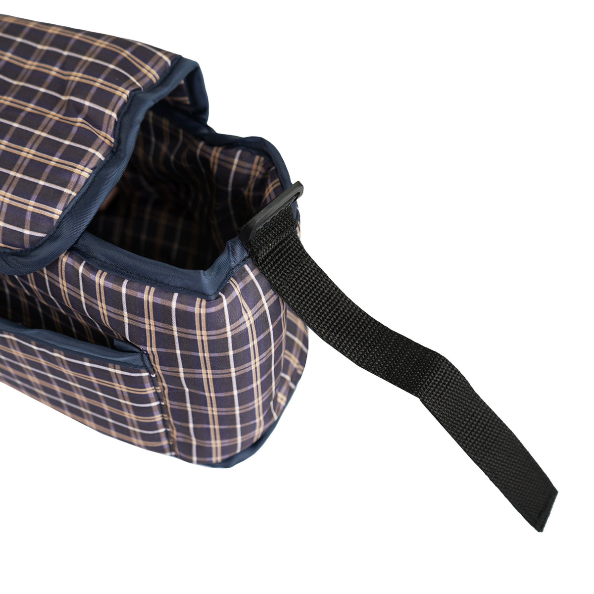 Pet Stroller Caddy Bag - Blue Tartan - Like New