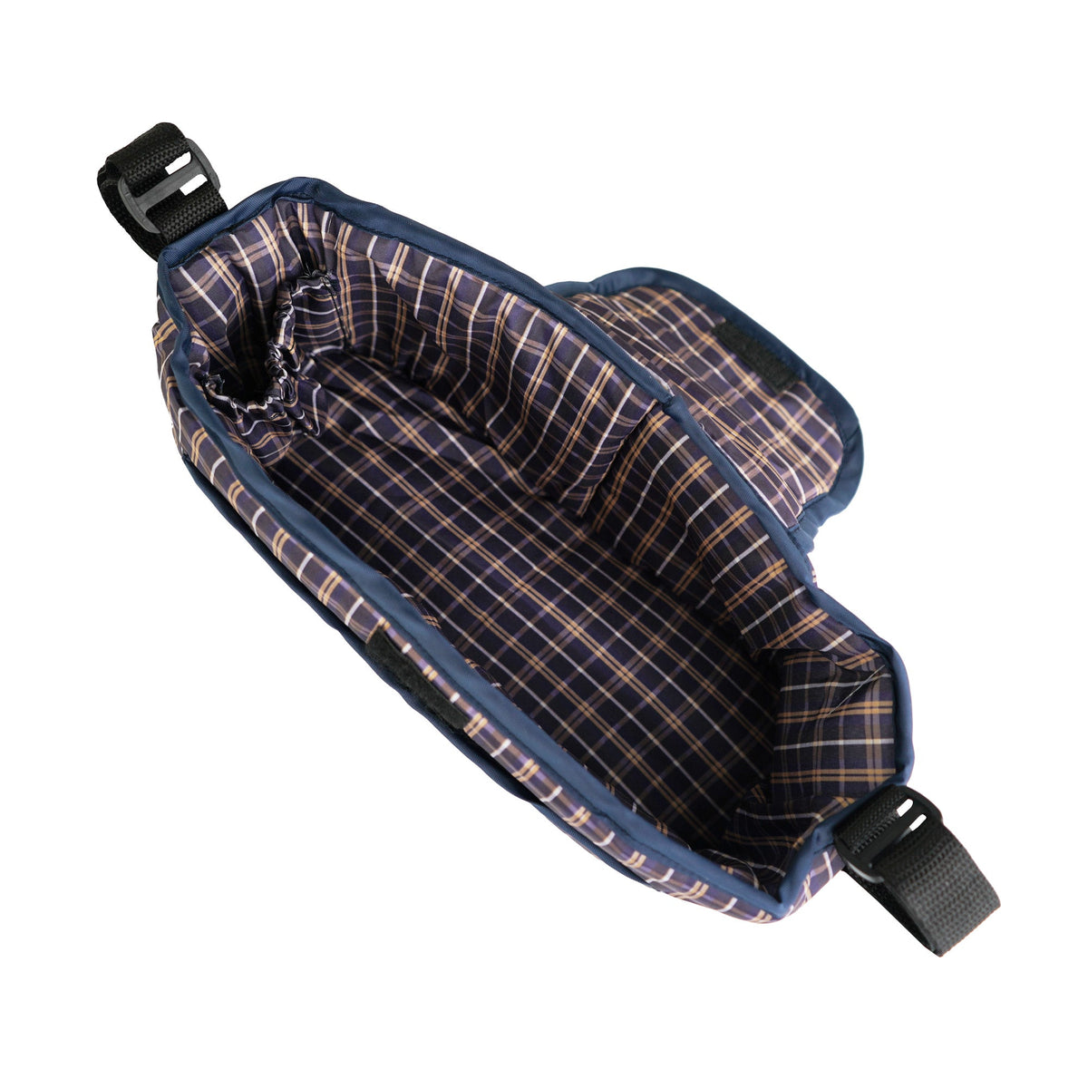 Pet Stroller Caddy Bag - Blue Tartan - Like New