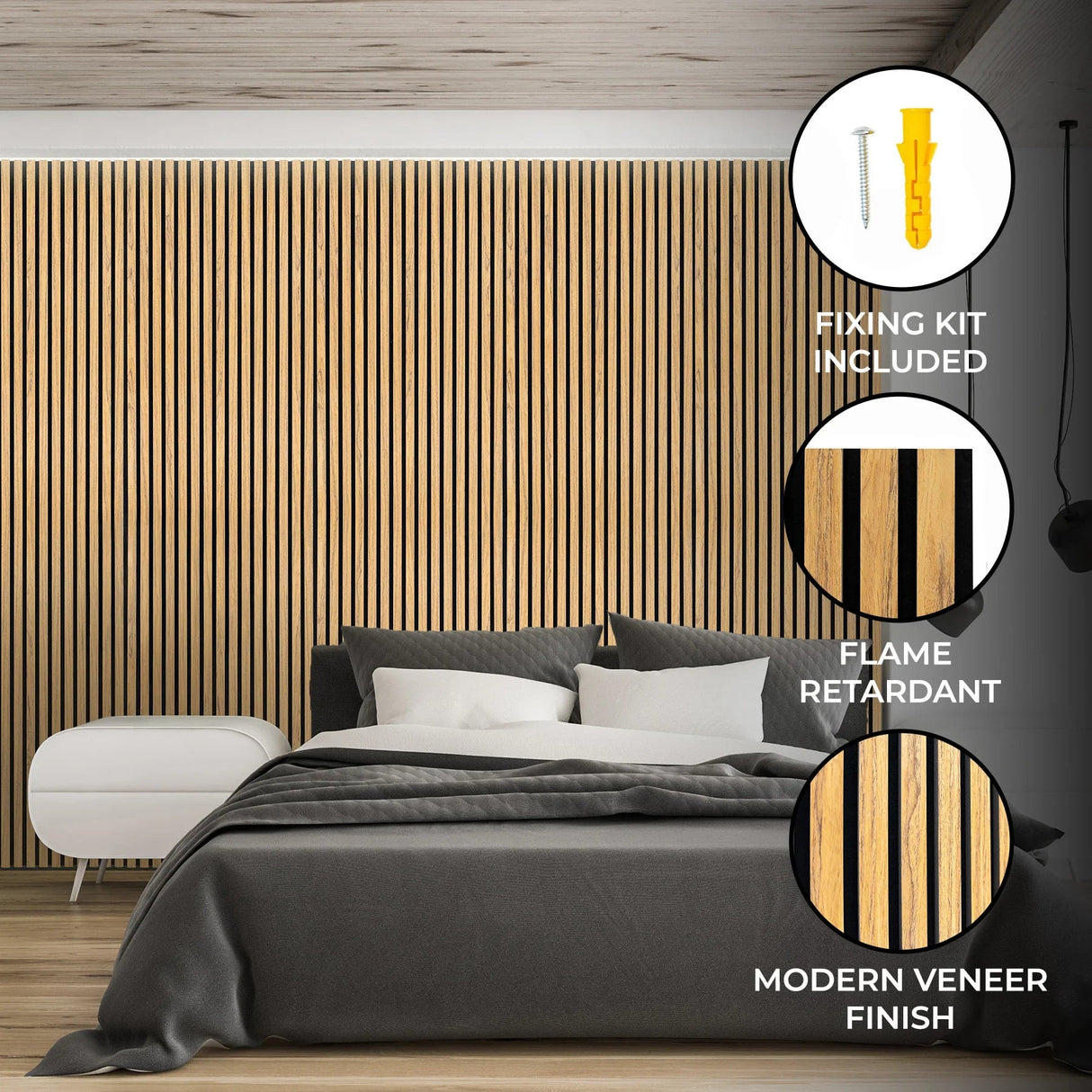 Acoustic Slat Wall Panel - Oak - Used - Good
