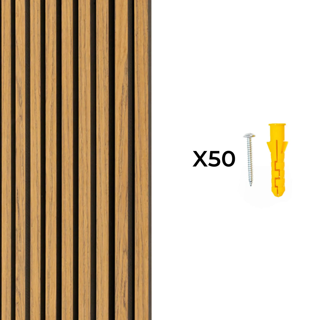 Acoustic Slat Wall Panels x 2 - Oak - Used - Very Good
