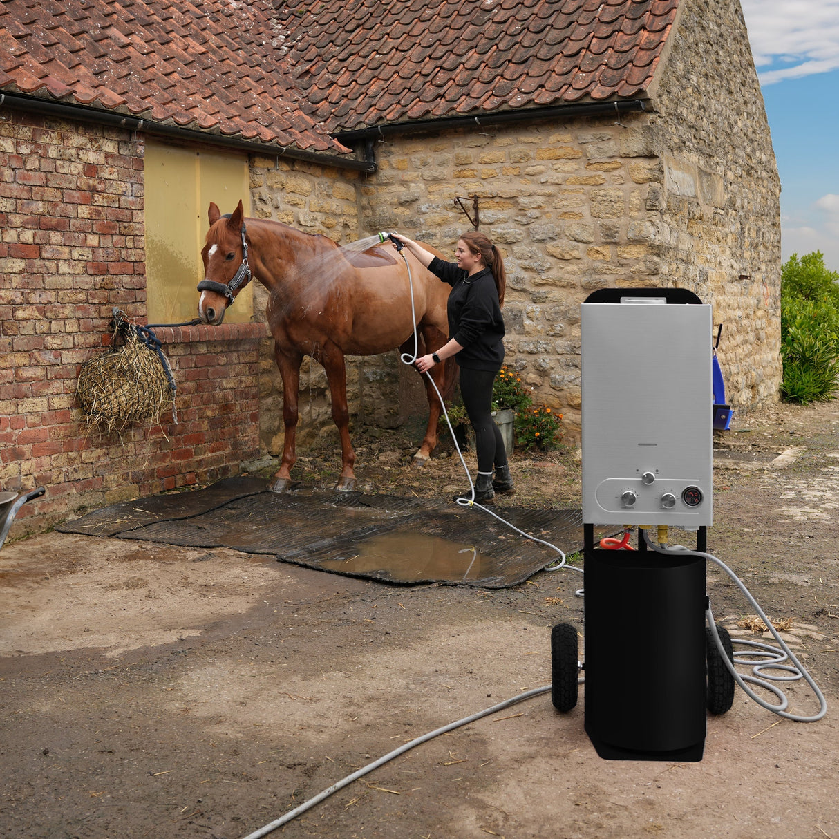 Deluxe Portable Horse Shower - Black - Like New