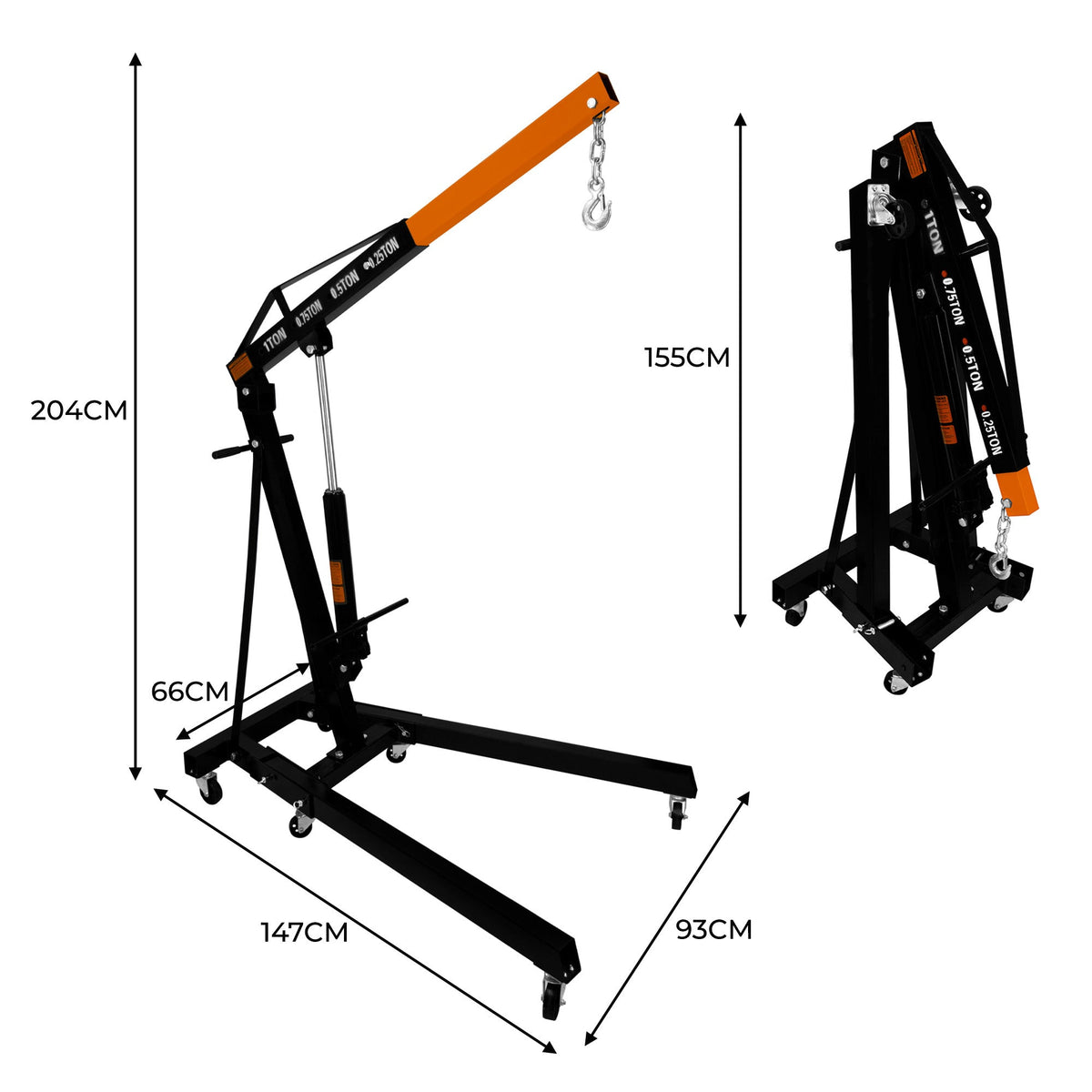 Engine Crane 1 Tonne & Load Leveller - Like New