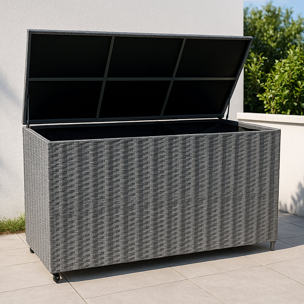 Rattan Storage Box 700L - Grey - Used - Good