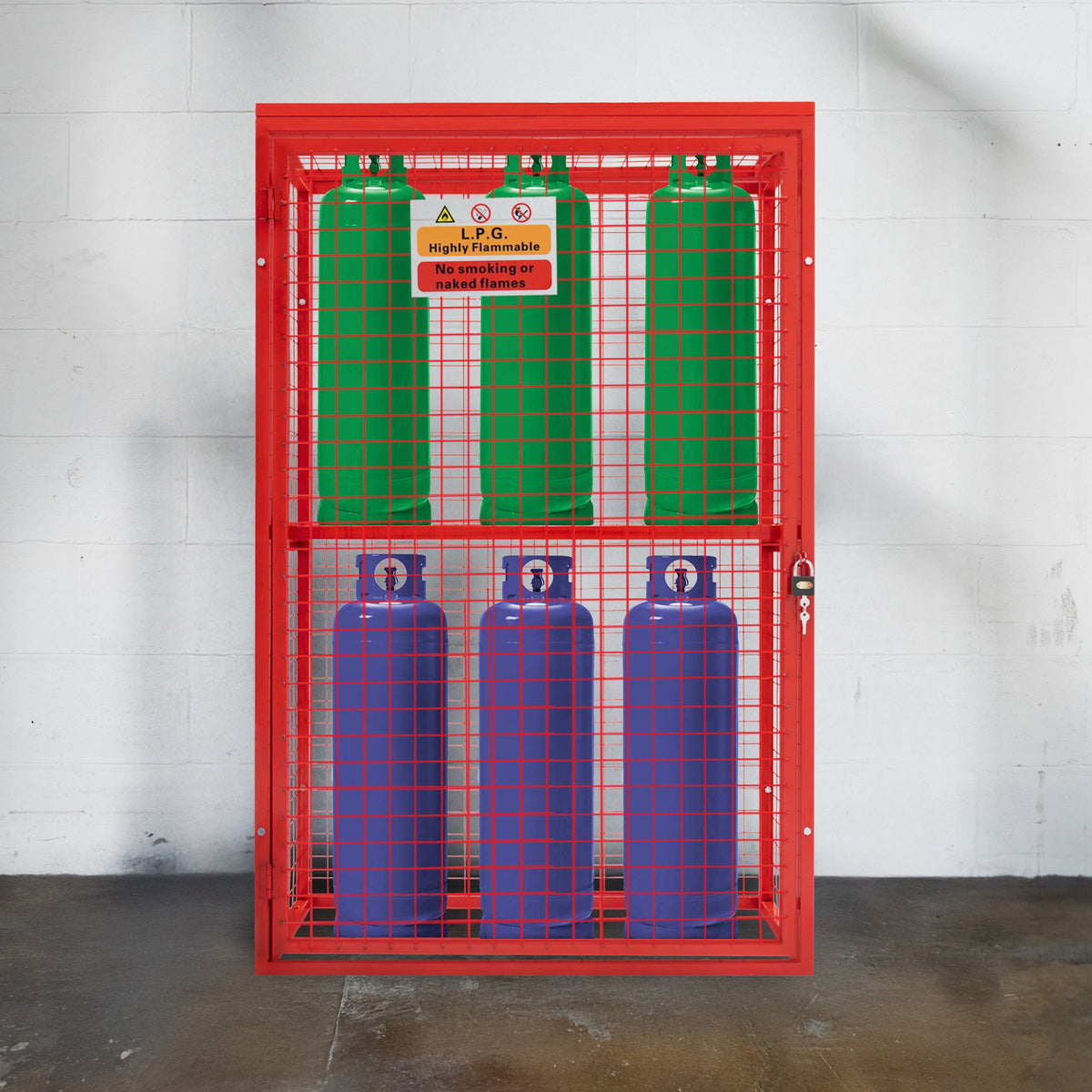Red Gas Bottle Collapsible Mesh Cage – 181cm x 116cm x 57cm - Used - Acceptable