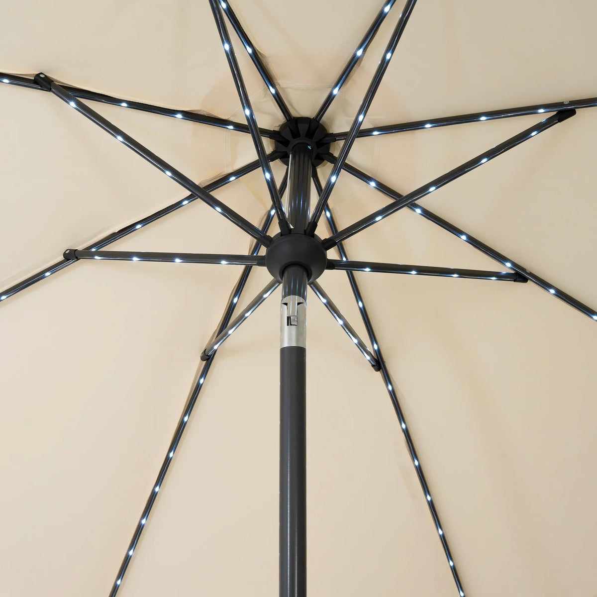 LED Tilt Parasol 2.7m – Cream - Like New