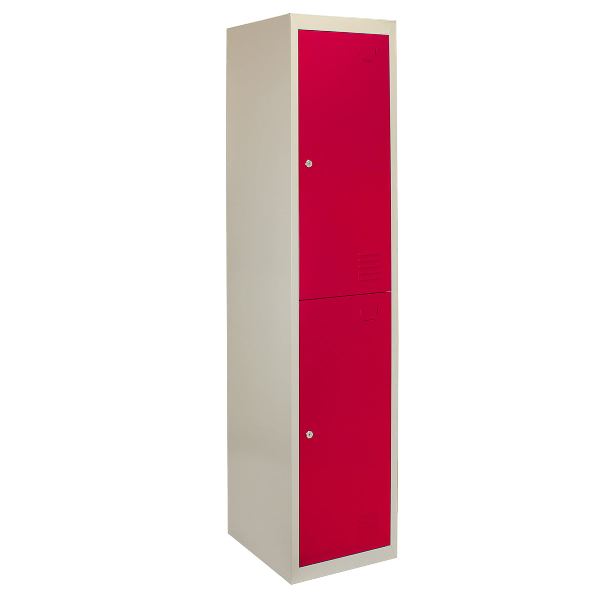 Metal Storage Lockers - Two Doors, Flatpacked, Red - Used - Very Good