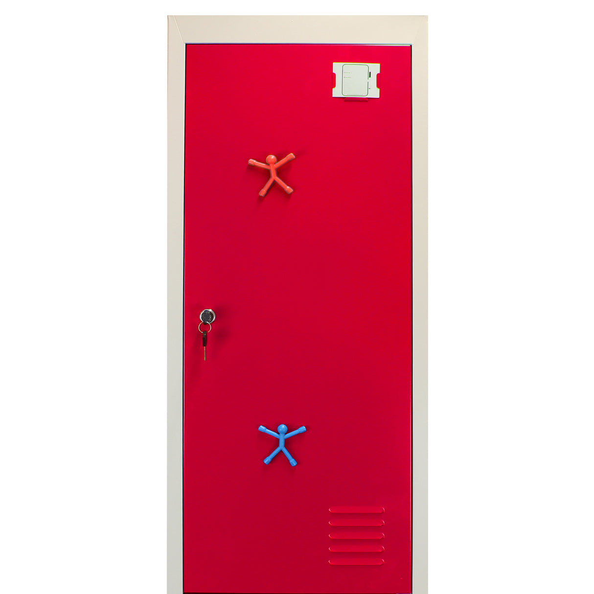 Metal Storage Lockers - Two Doors, Flatpacked, Red - Used - Good