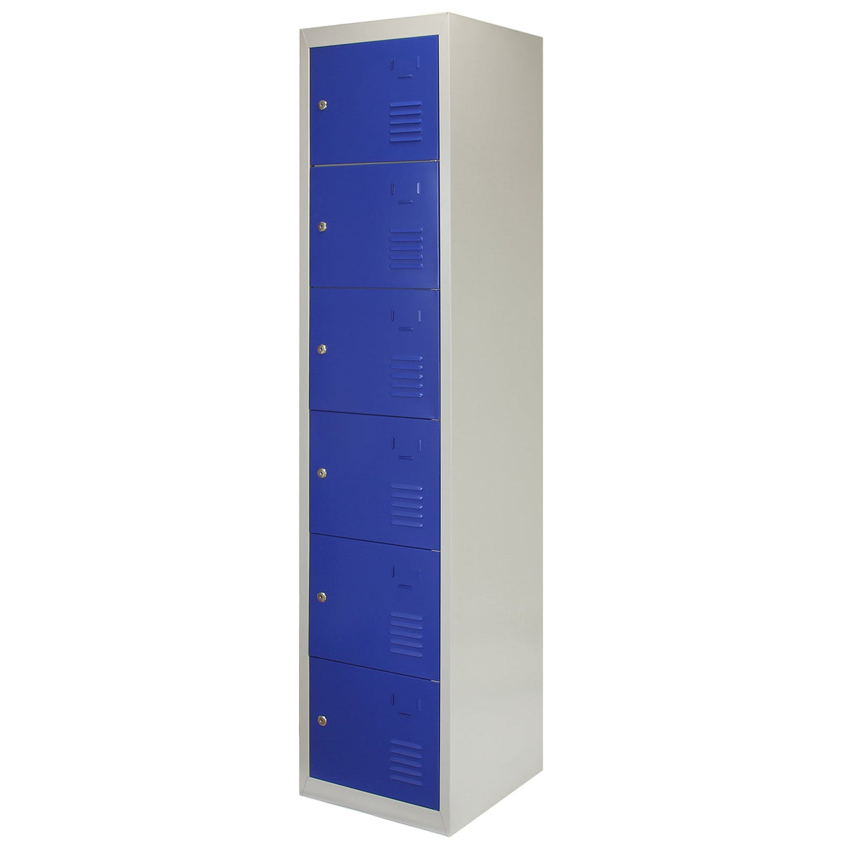 Metal Storage Lockers - Six Doors, Flatpacked, Blue - Used - Acceptable