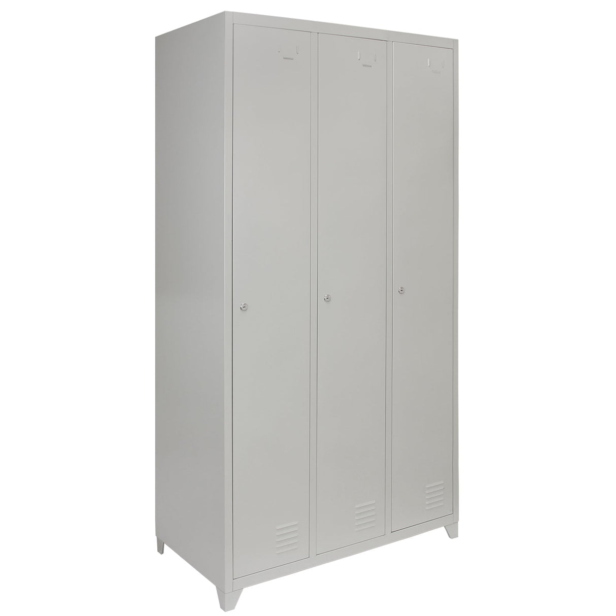 Metal Storage Lockers - Three Doors, Grey - Used - Acceptable