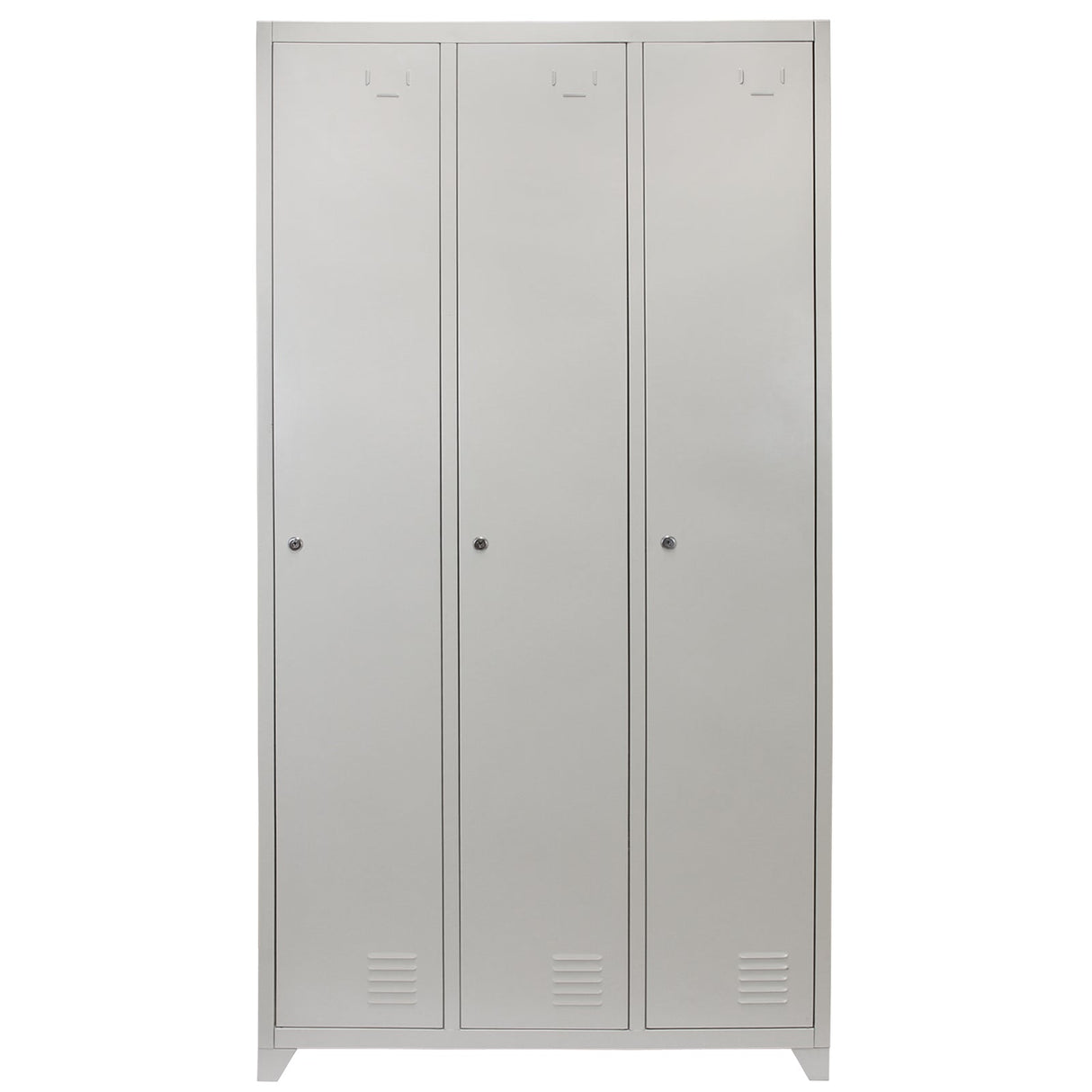 Metal Storage Lockers - Three Doors, Grey - Used - Acceptable