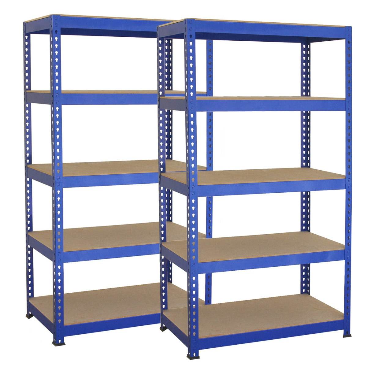 2 x T-RAX Blue Metal Racking Units 75cm x 150cm x 30cm - Used - Very Good