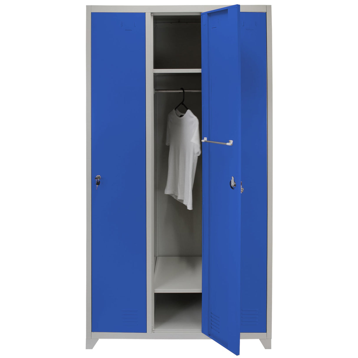 Metal Storage Lockers - Three Doors Wide, Blue - Used - Good