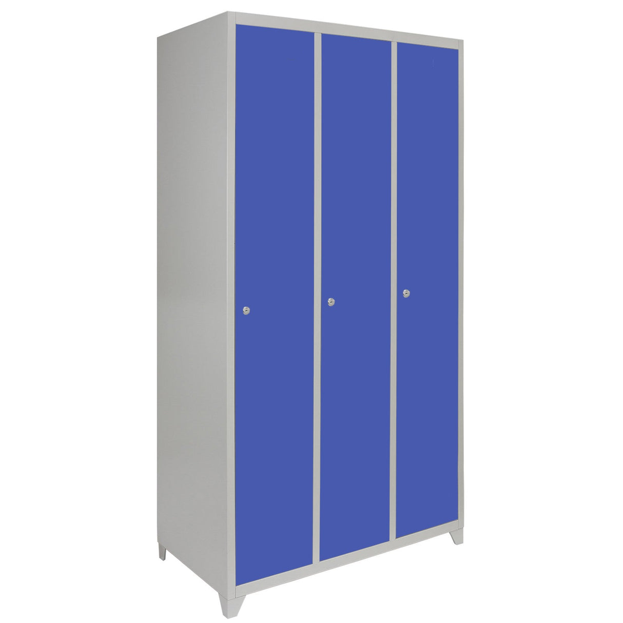 Metal Storage Lockers - Three Doors Wide, Blue - Used - Good