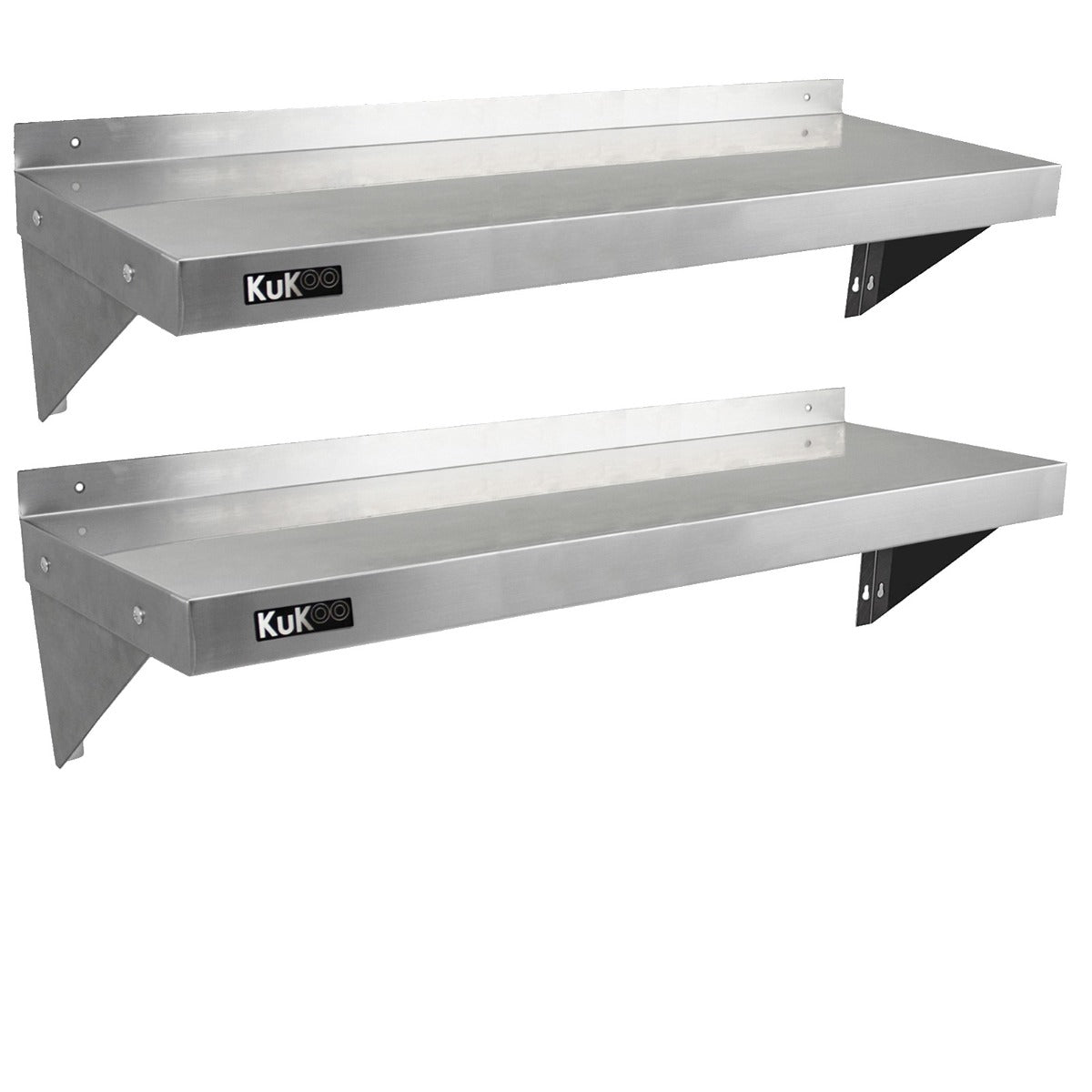 2 x KuKoo Stainless Steel Shelves 1250mm x 300mm - Used - Acceptable