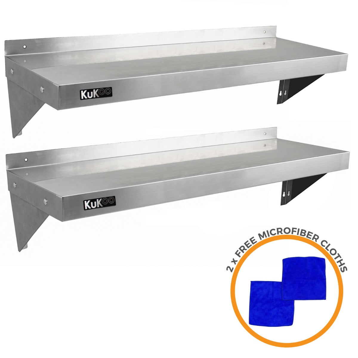 5ft Stainless Steel Catering Bench & 2 x Wall Mounted Shelves - Used - Good