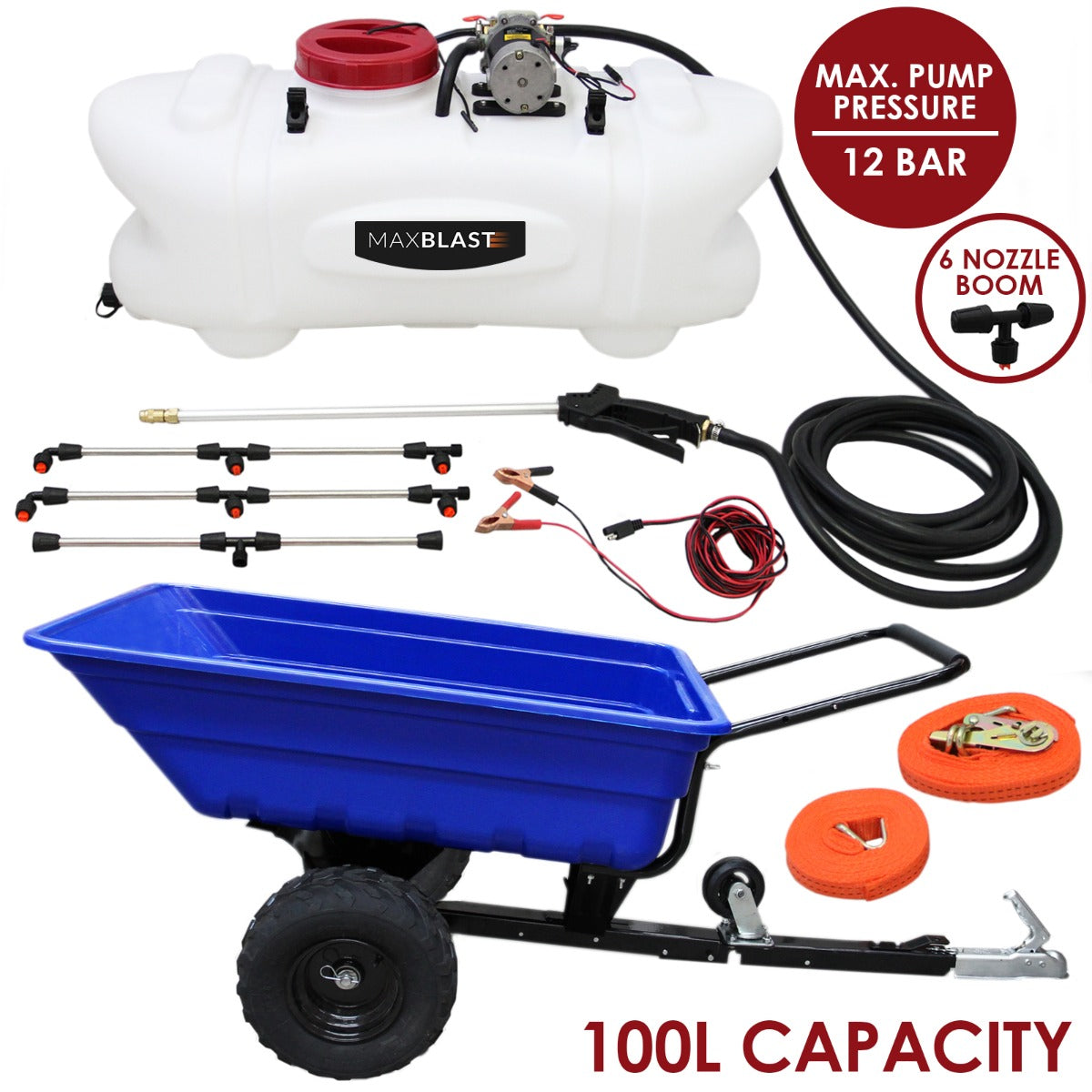 Off Road ATV Trailer and 100 Litre Sprayer Bundle - Like New