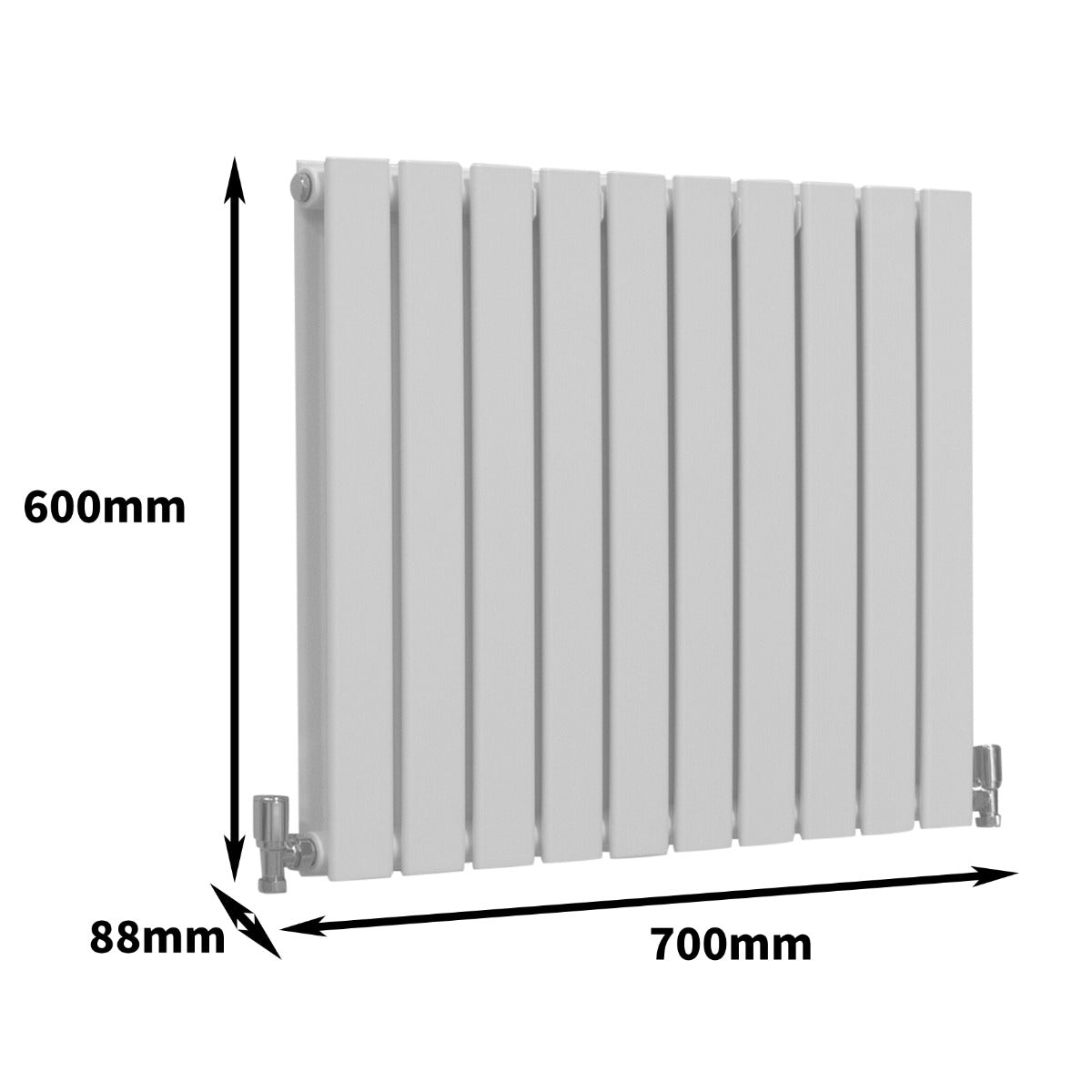 Designer Flat Panel Radiator Gloss White 600mm x 700mm - Used - Good