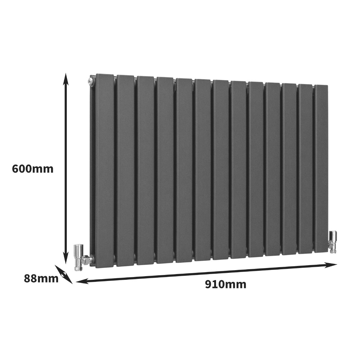 Designer Flat Panel Radiators Anthracite Grey 600mm x 910mm - Used - Very Good