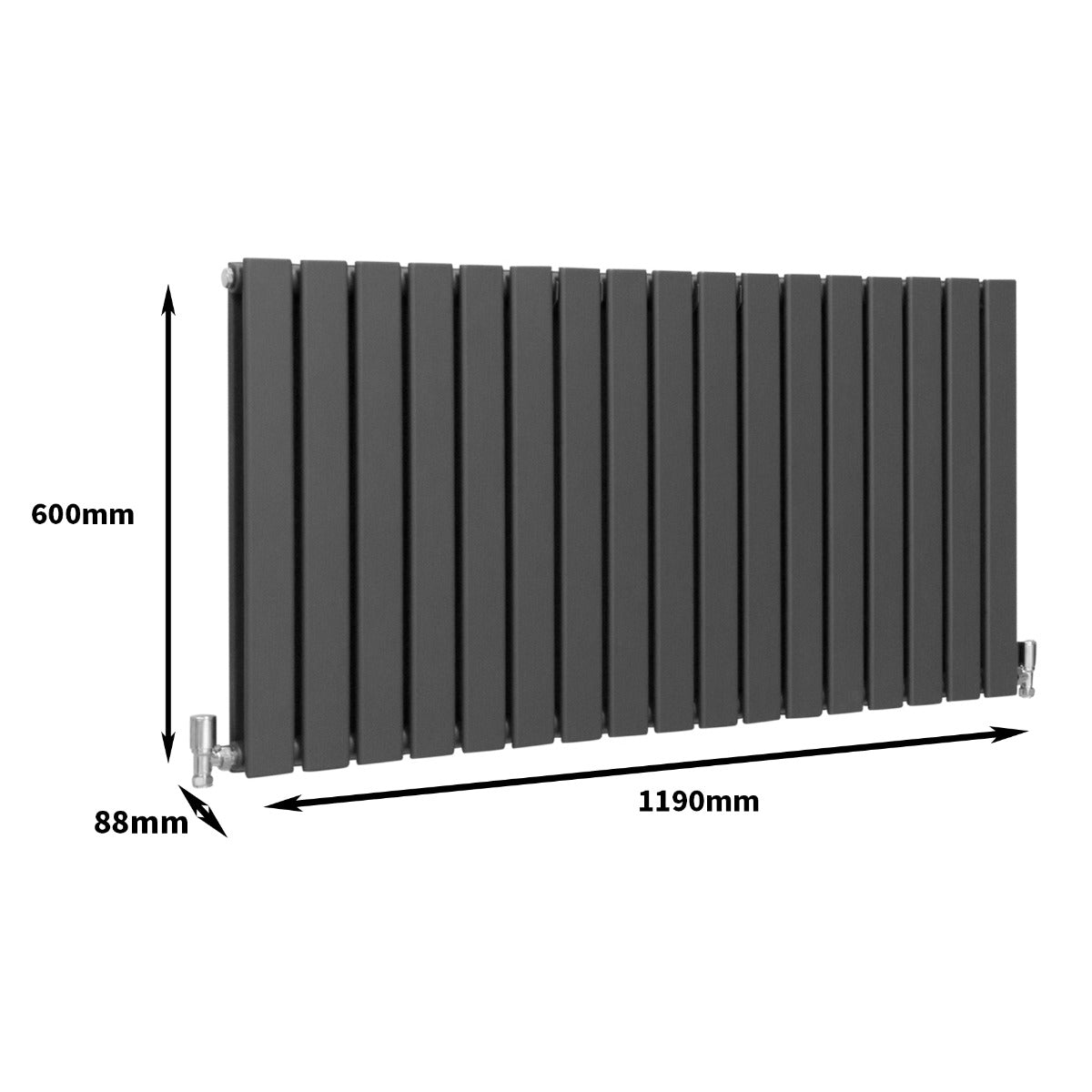Designer Flat Panel Radiators Anthracite Grey 600mm x 1190mm - Used - Very Good