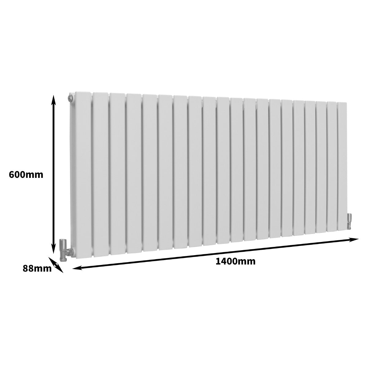 Designer Flat Panel Radiators Gloss White 600mm x 1400mm - Used - Very Good