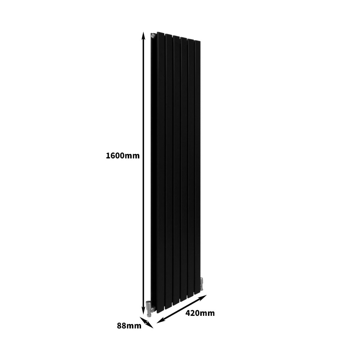 Designer Flat Panel Radiators Matt Black 1600mm x 420mm - Used - Good