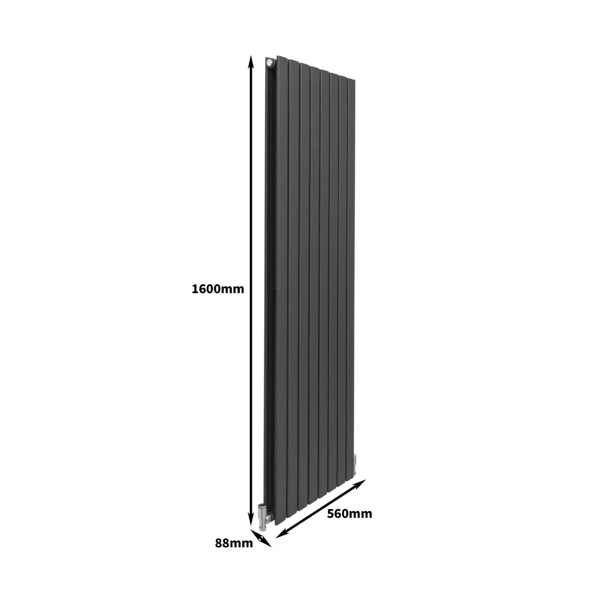 Designer Flat Panel Radiators Anthracite Grey 1600mm x 560mm - Used - Very Good