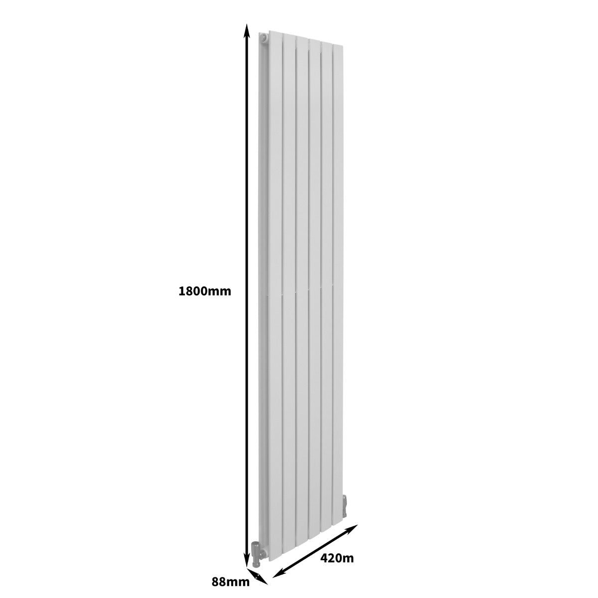 Designer Flat Panel Radiators Gloss White 1800mm x 420mm - Used - Good