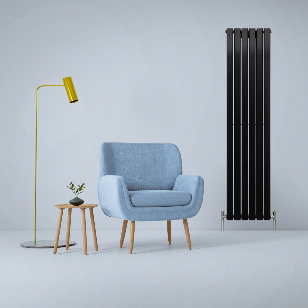 Designer Flat Panel Radiators Matt Black 1800mm x 420mm - Used - Acceptable