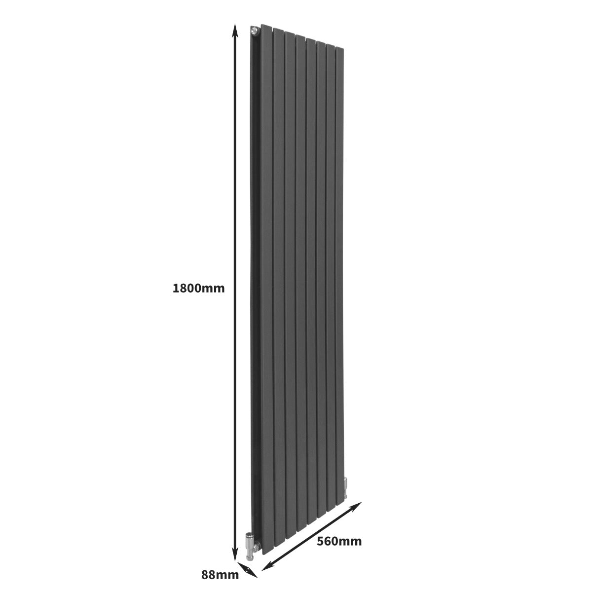 Designer Flat Panel Radiators Anthracite Grey 1800mm x 560mm - Used - Very Good
