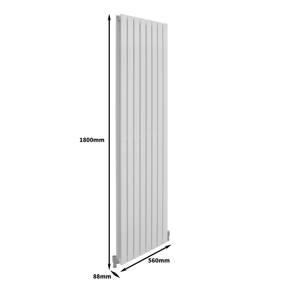Designer Flat Panel Radiators Gloss White 1800mm x 560mm - Used - Good