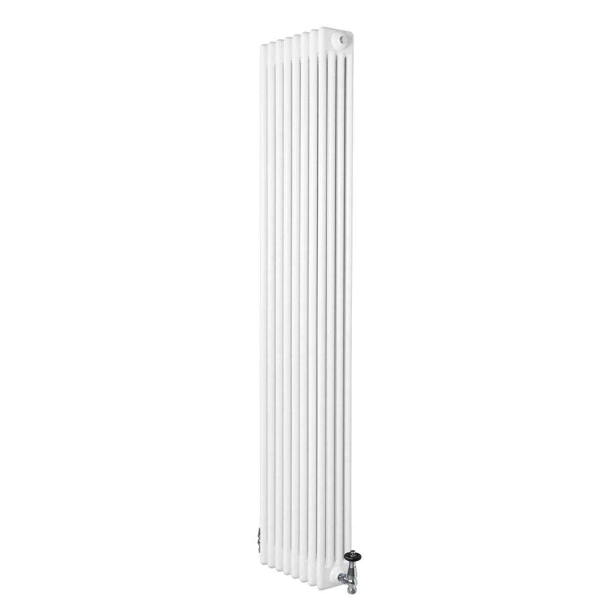 Traditional 4 Column Radiator & Valves - 1800 x 380mm - White - Used - Very Good