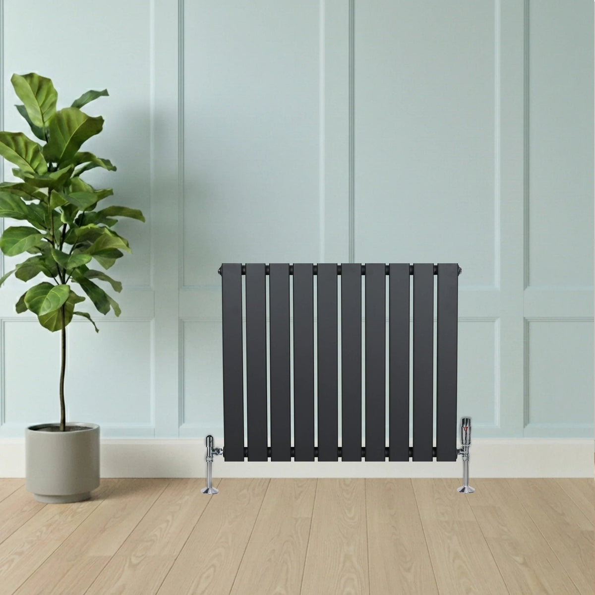 Flat Single Column Radiator - 600 x 700mm - Anthracite Grey - Used - Good