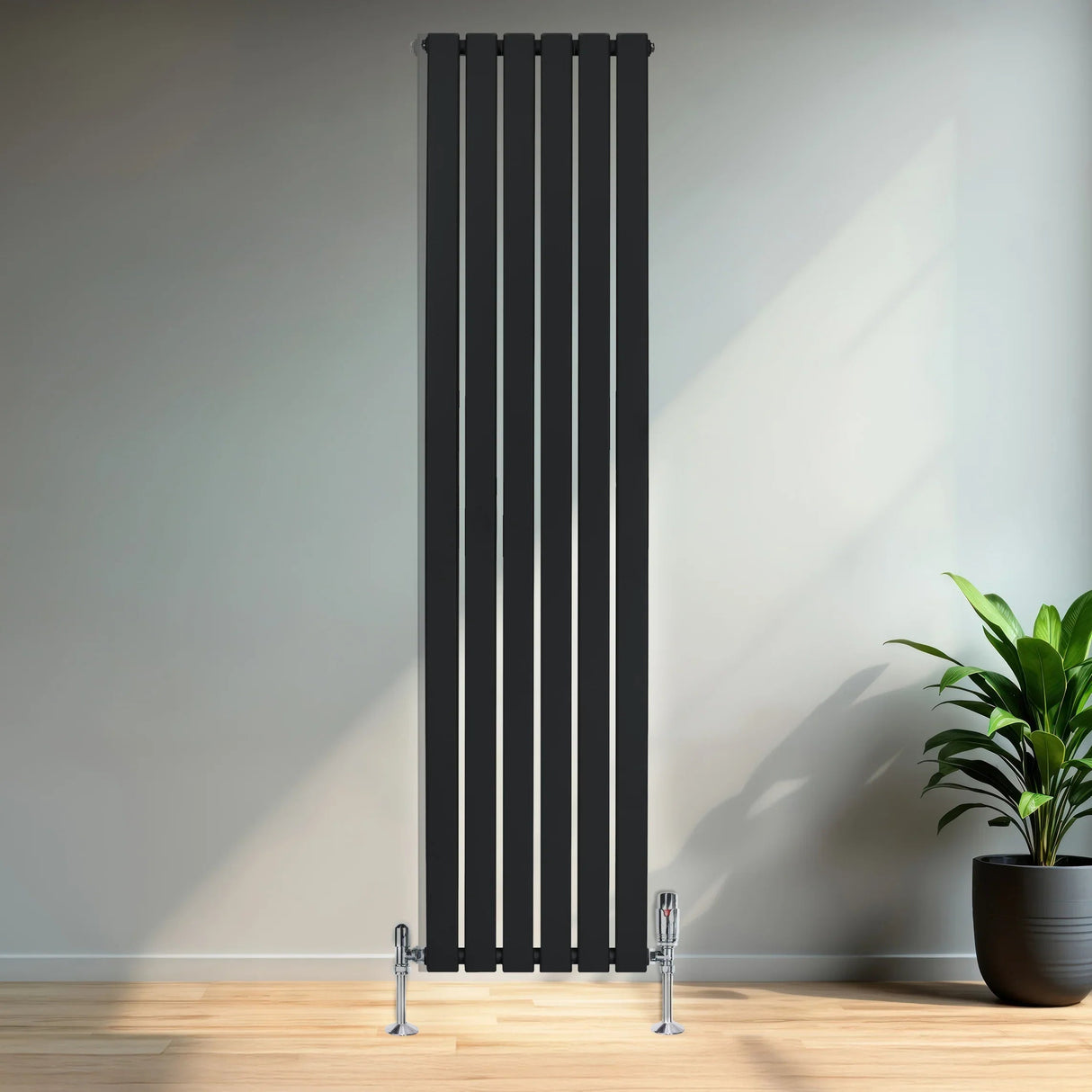 Flat Single Column Radiator - 1800 x 420mm - Black - Like New
