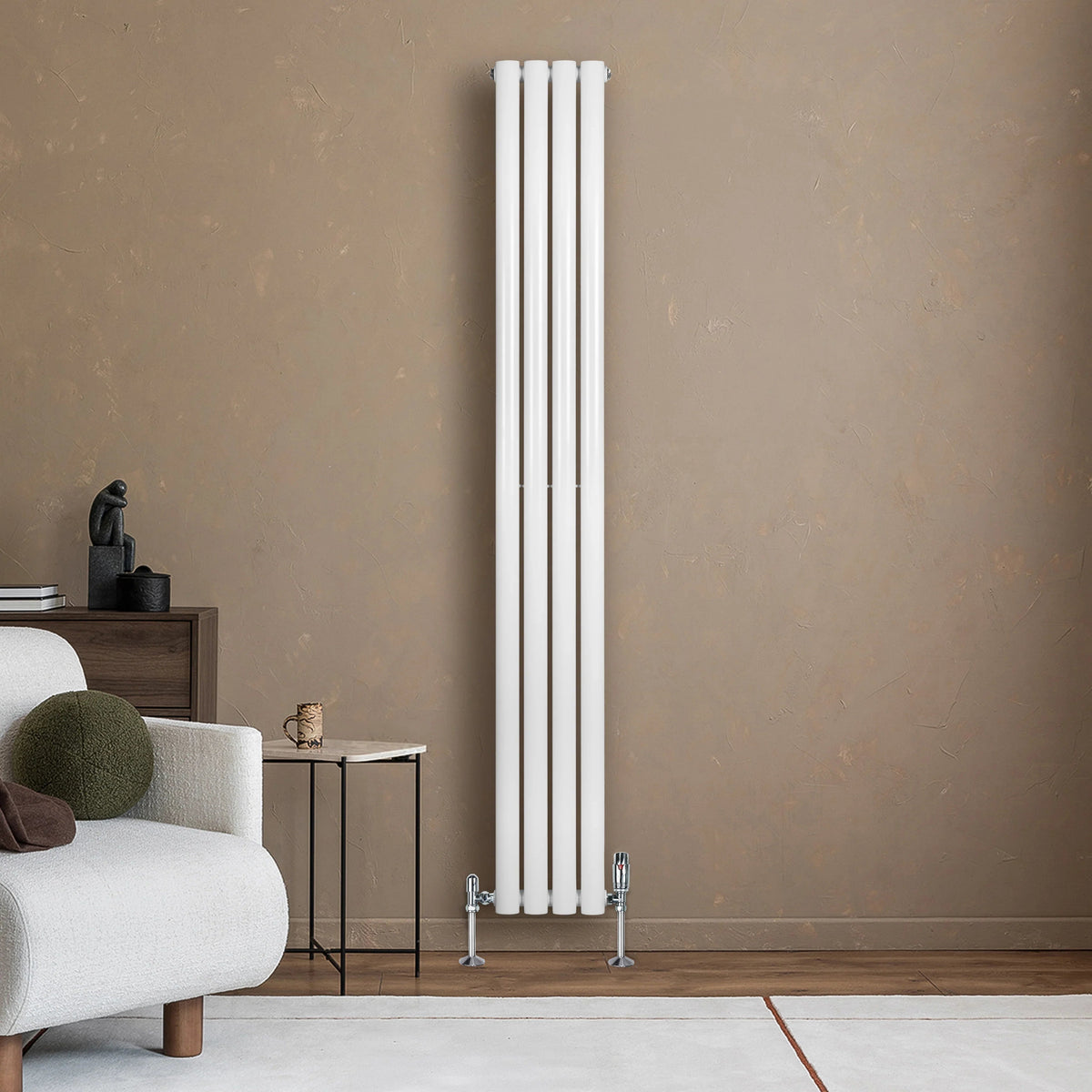 Oval Single Column Radiator - 1800 x 240mm - White - Used - Acceptable
