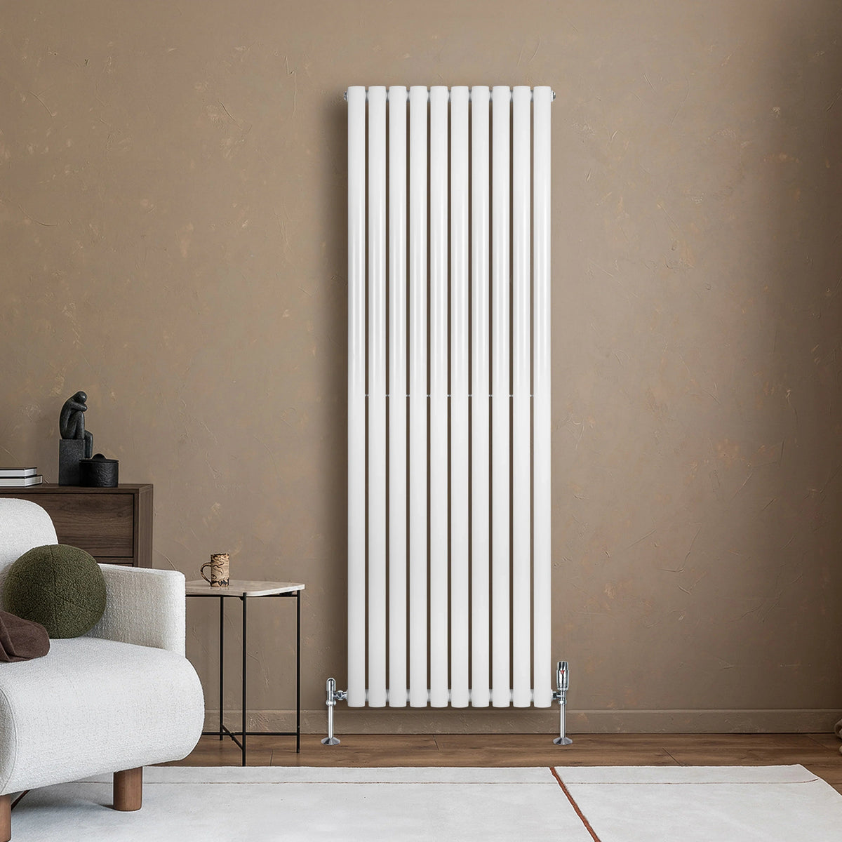 Oval Single Column Radiator - 1800 x 600mm - White - Used - Good