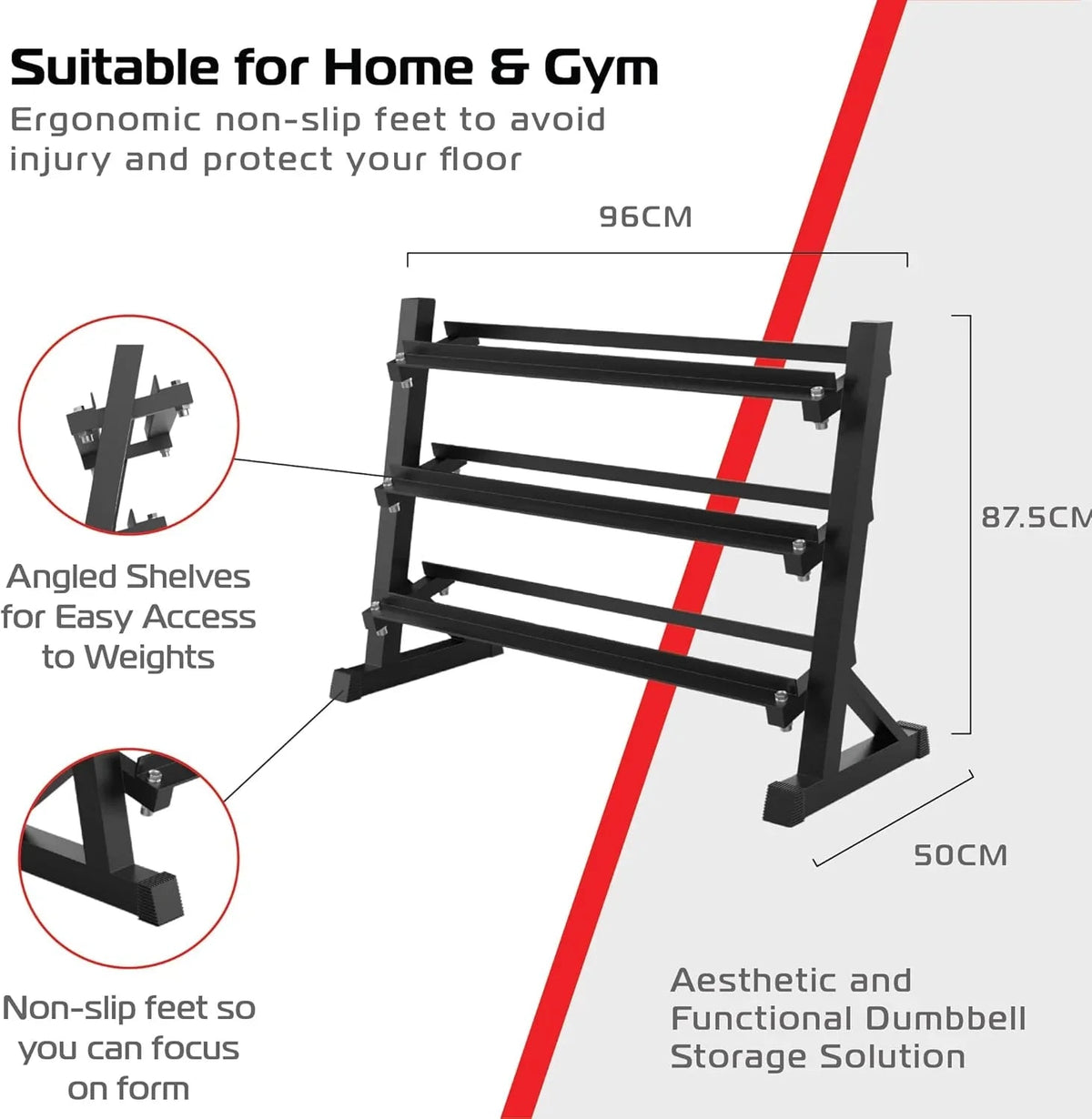 Dumbbell Rack Wide 3 Tier - Used - Good