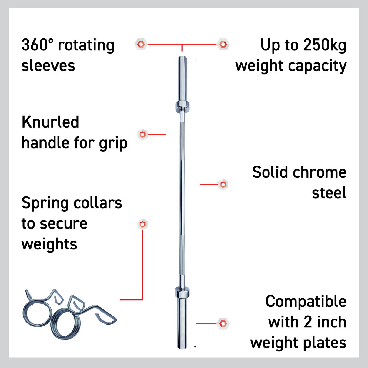 Body Revolution Olympic Barbell Bar 4ft - 7ft - Like New