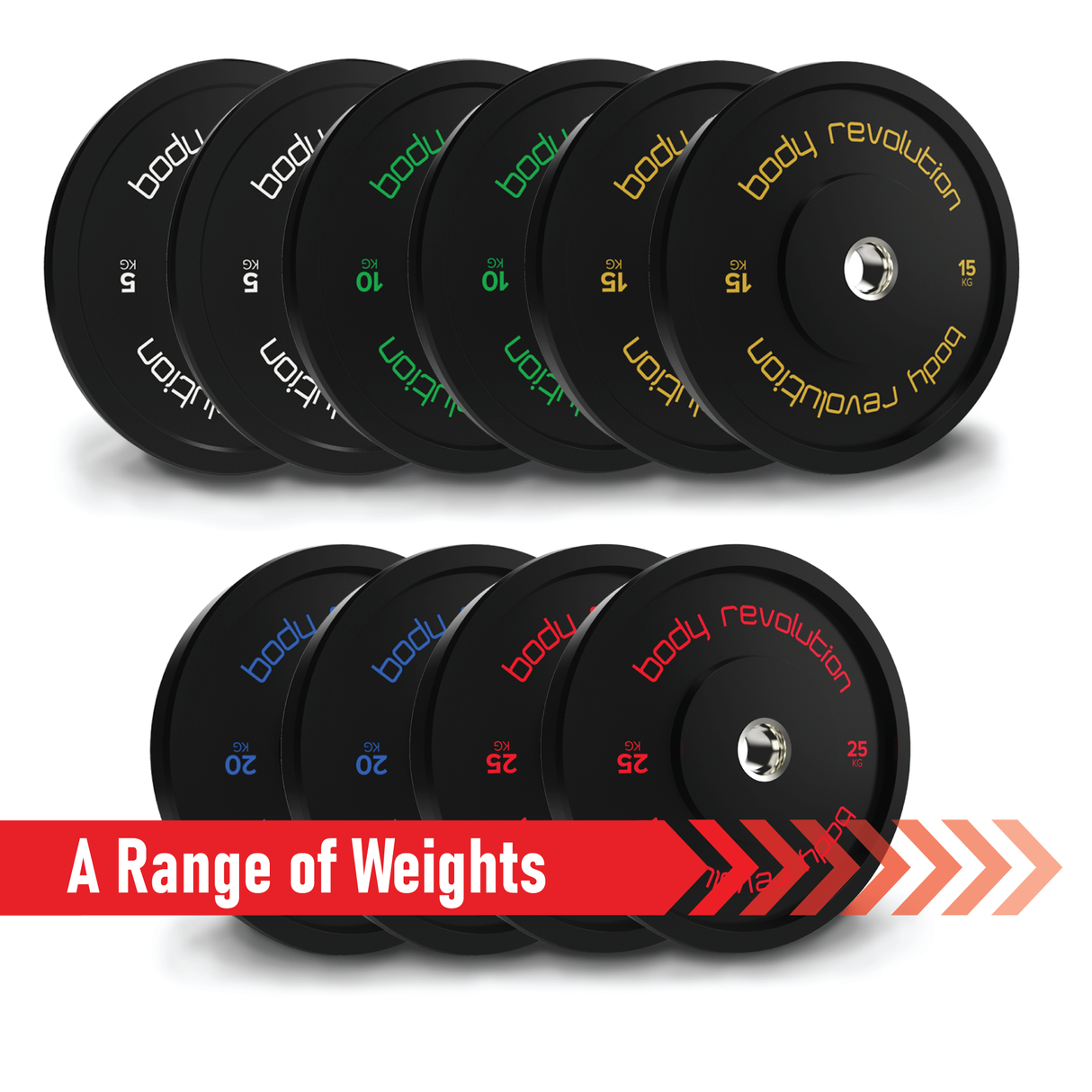 Body Revolution Olympic Bumper Plates (Black) - Used - Acceptable