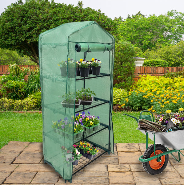Greenhouse 4 Tier with PE Cover - Used - Acceptable