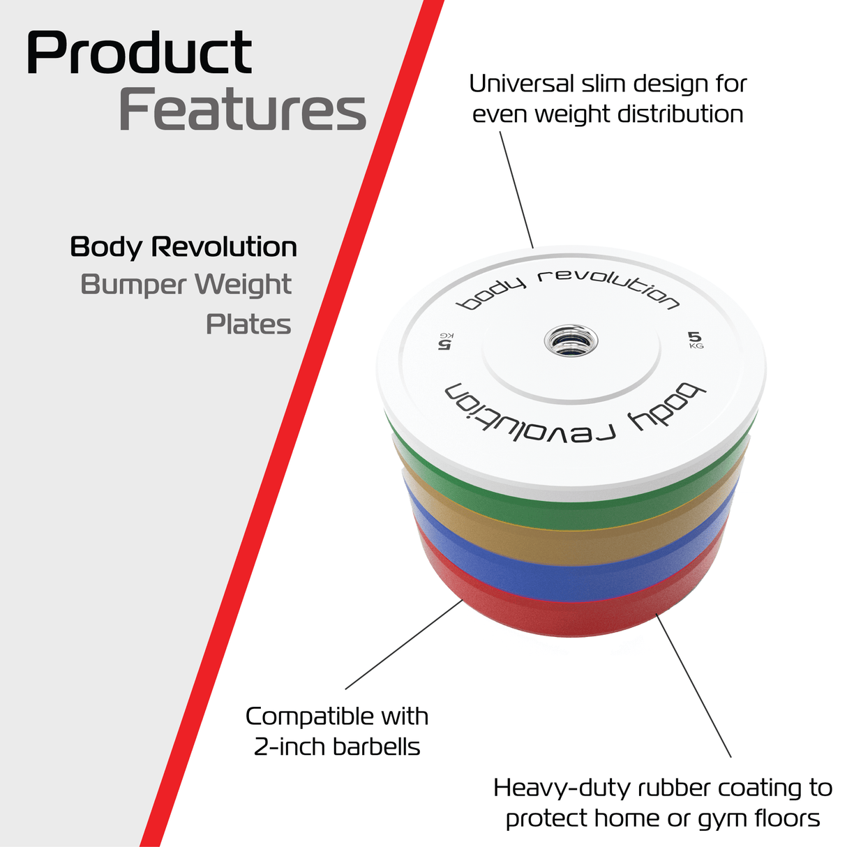 Body Revolution Olympic Bumper Plates (Colour) - Used - Acceptable