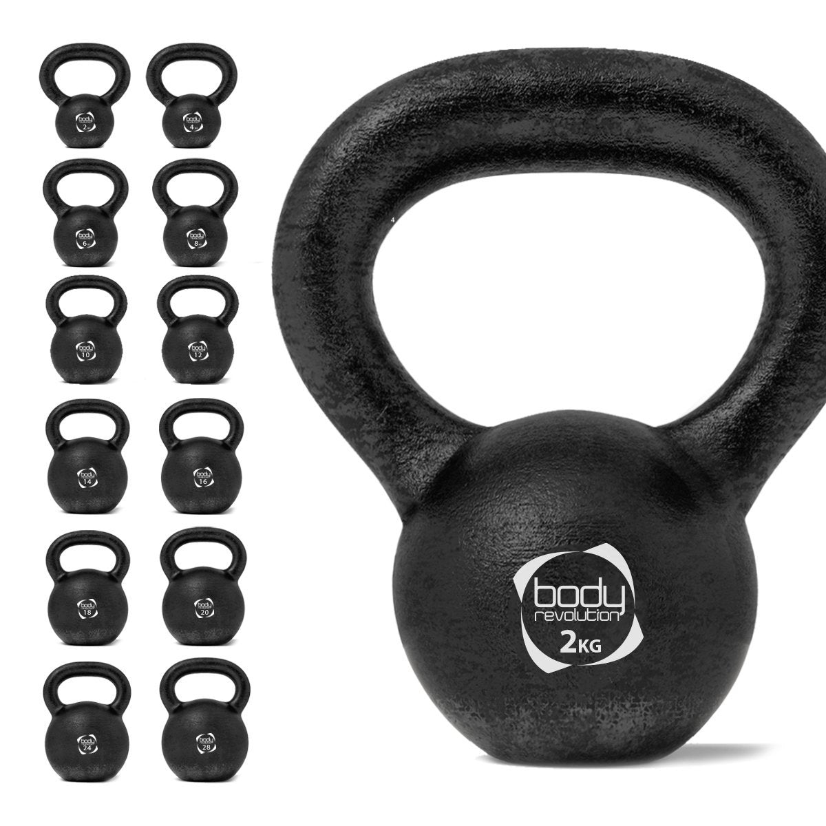 Body Revolution Cast Iron Kettlebells 2 kg - 28 kg - Like New