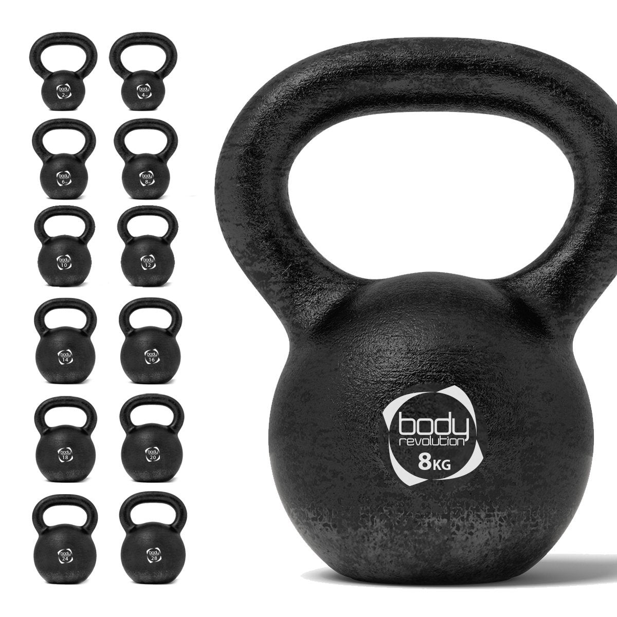 Body Revolution Cast Iron Kettlebells 2 kg - 28 kg - Like New