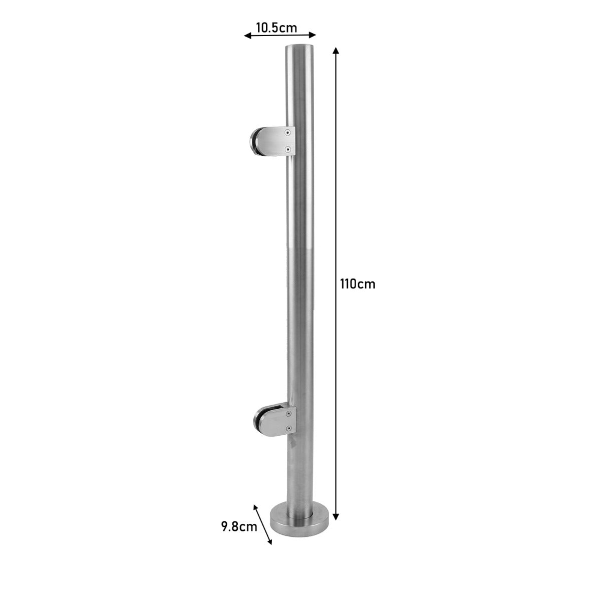 MonsterShop Stainless Steel Balustrade, End Post, 90cm H - Used - Acceptable