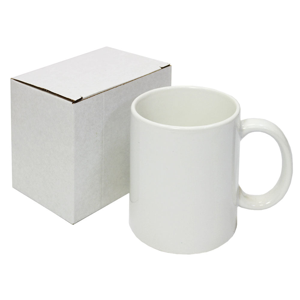 36 White Polymer Coated AAA Mugs With Boxes - Used - Very Good