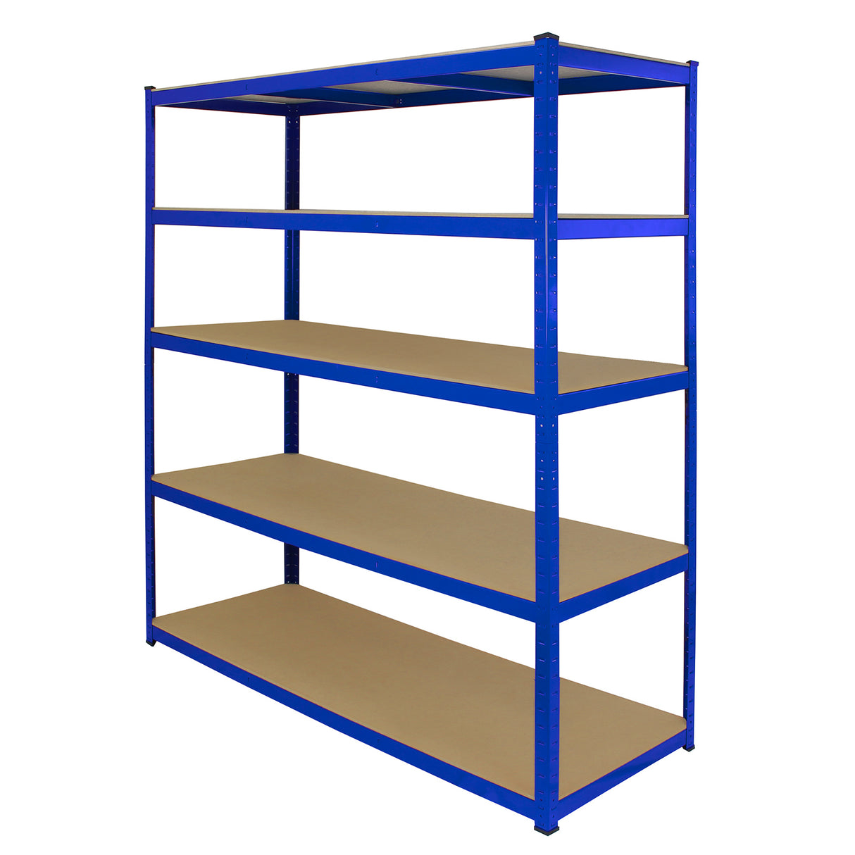 Monster Racking T-Rax 5 x Extra Wide Storage Shelves, Blue, 160cm W, 60cm D - Used - Acceptable