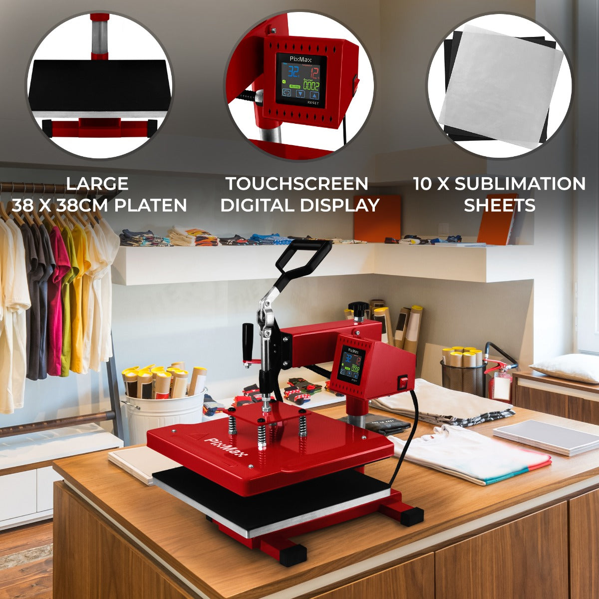 Swing Heat Press 38 x 38cm - Like New