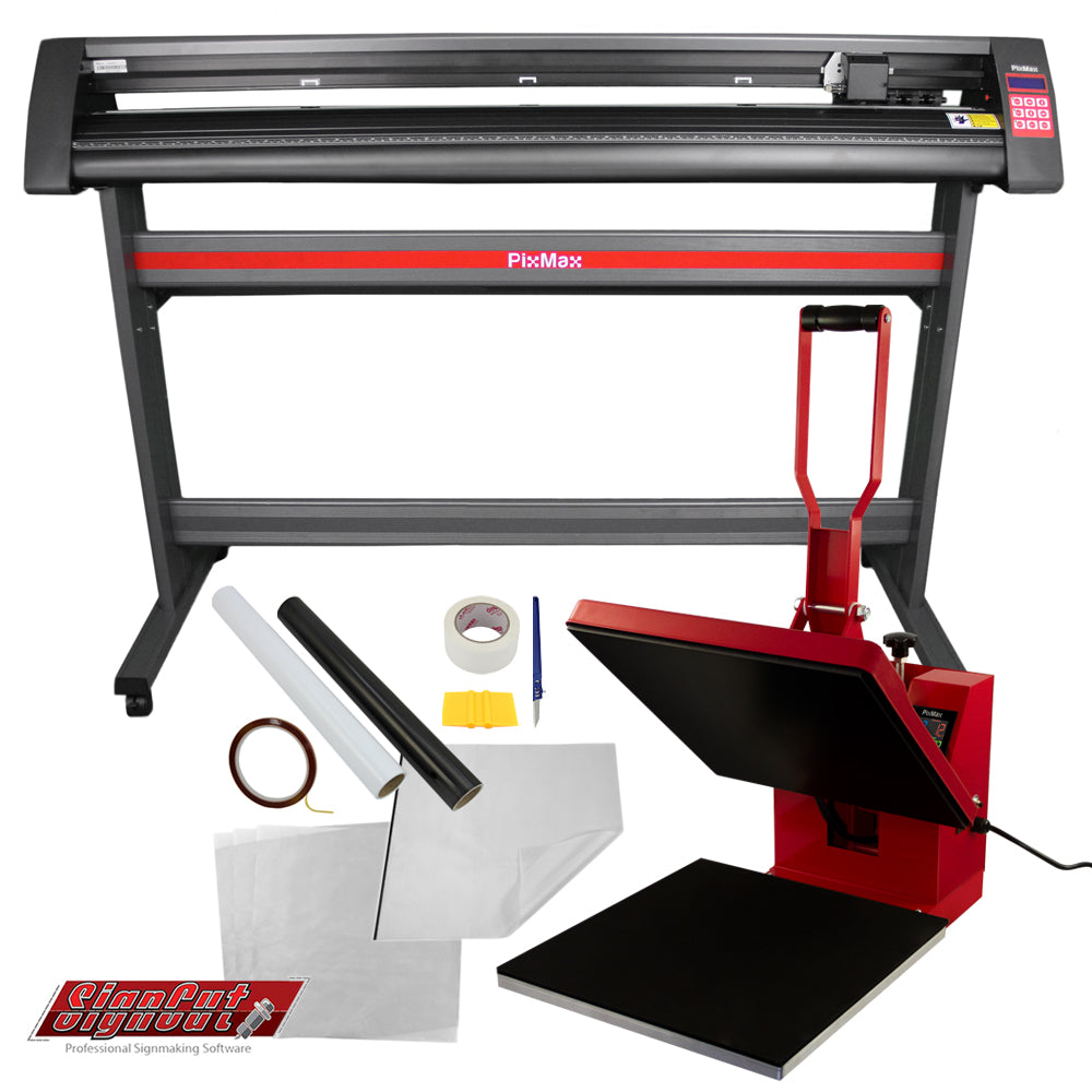 Clam Heat Press 38 x 38cm & 1350mm Vinyl Cutter Bundle - Used - Good
