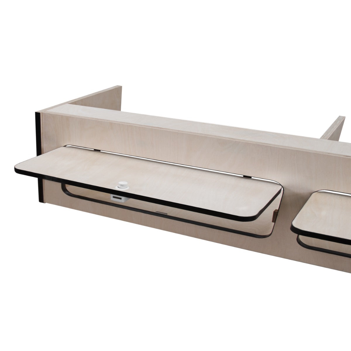 Overhead Camper Cabinet With Black Trim – 120cm x 25cm x 25cm - Used - Acceptable