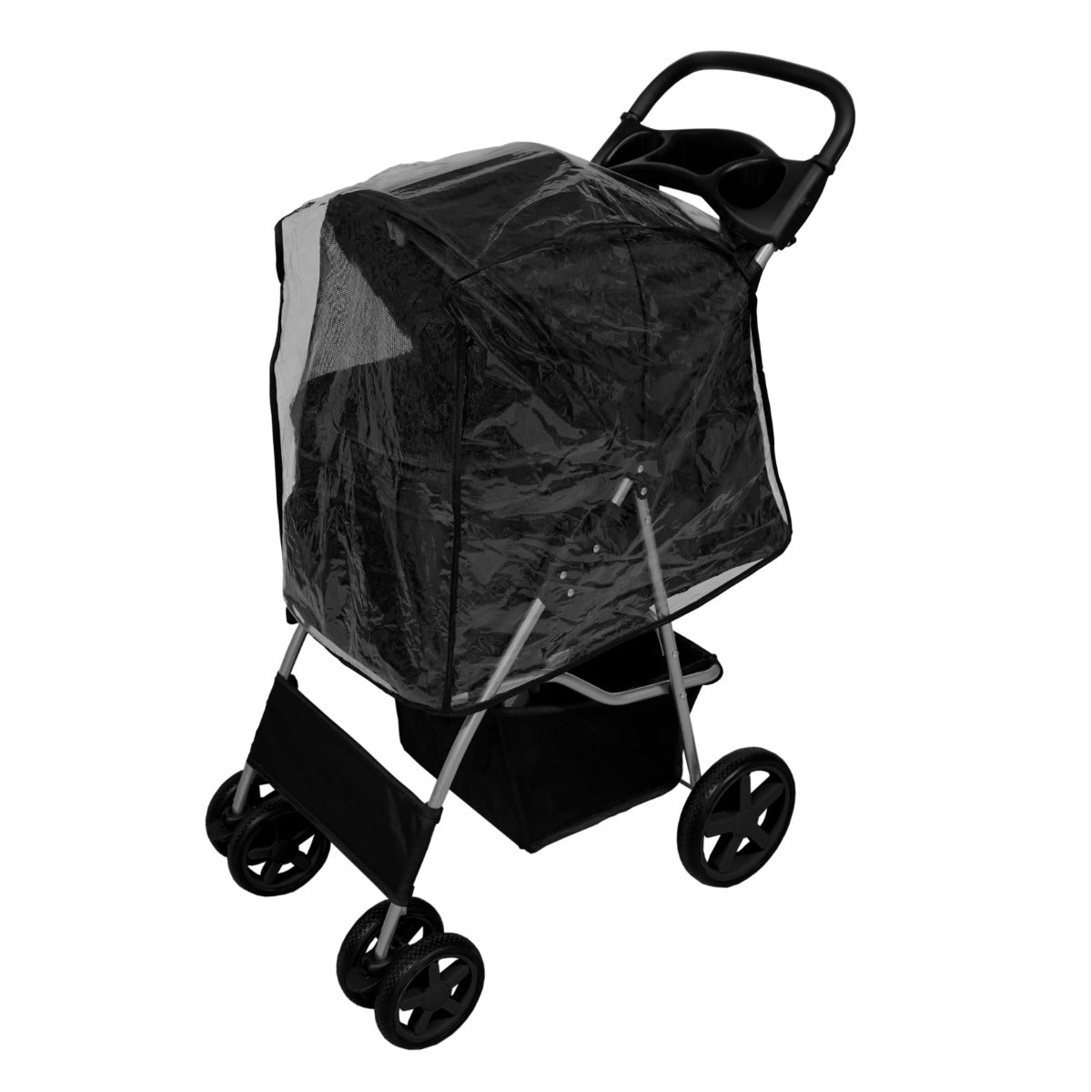 Pet Stroller with Rain Cover – Black - Used - Good